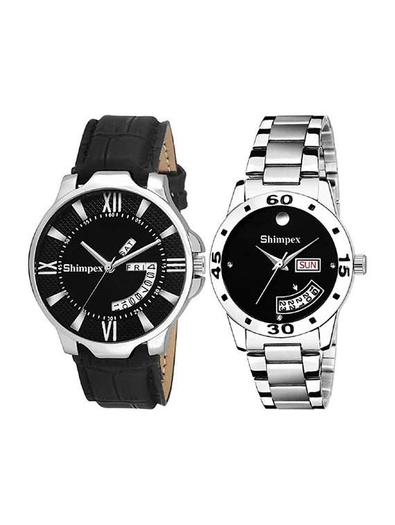 classic edge analog watch for couple