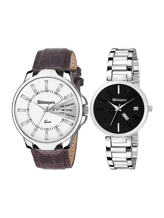 classic edge analog watch for couple