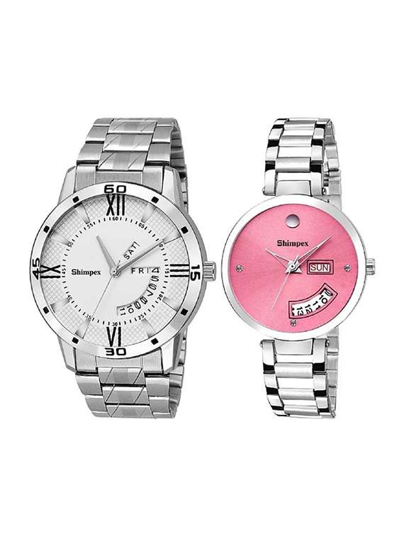 classic edge analog watch for couple