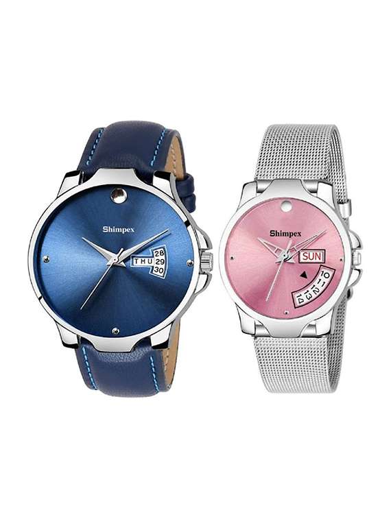 classic edge analog watch for couple
