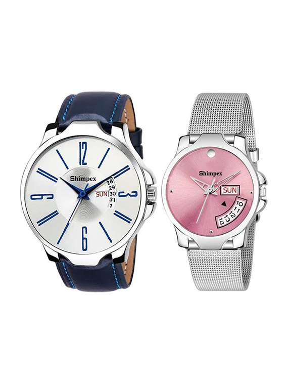 classic edge analog watch for couple