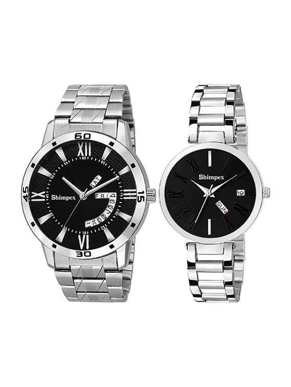 classic edge analog watch for couple
