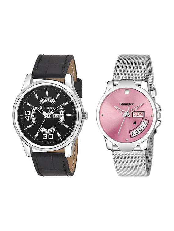 classic edge analog watch for couple