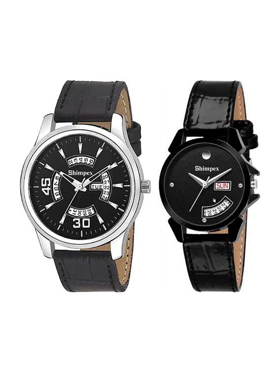 classic edge analog watch for couple