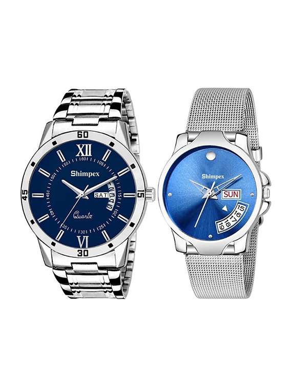 classic edge analog watch for couple