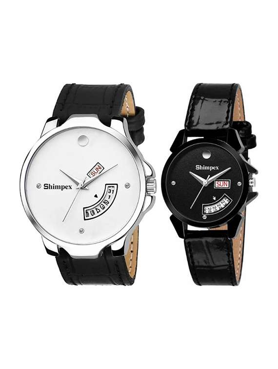 classic edge analog watch for couple