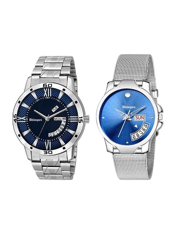 classic edge analog watch for couple