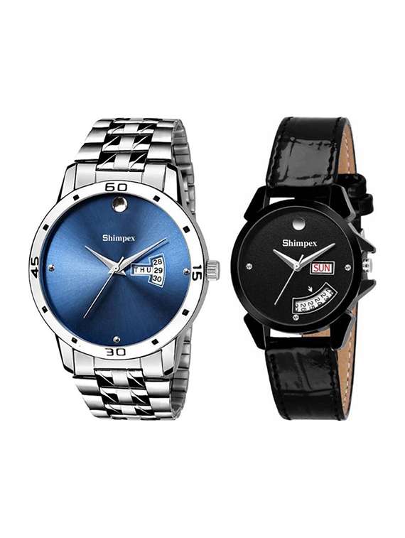 classic edge analog watch for couple