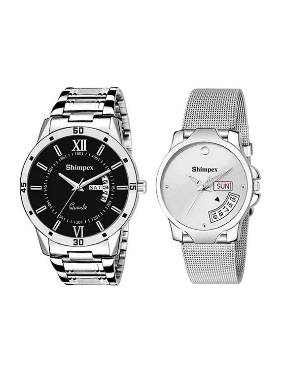 classic edge analog watch for couple