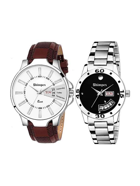 classic edge analog watch for couple
