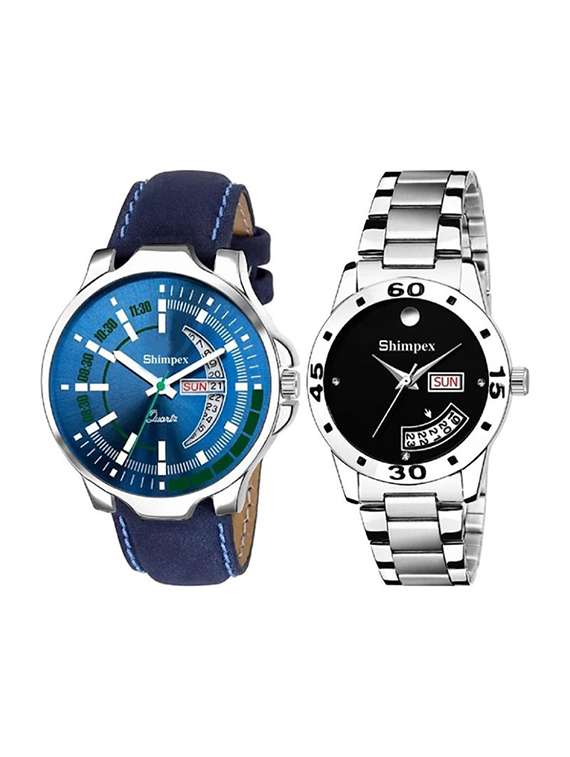 classic edge analog watch for couple
