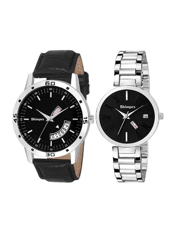 classic edge analog watch for couple