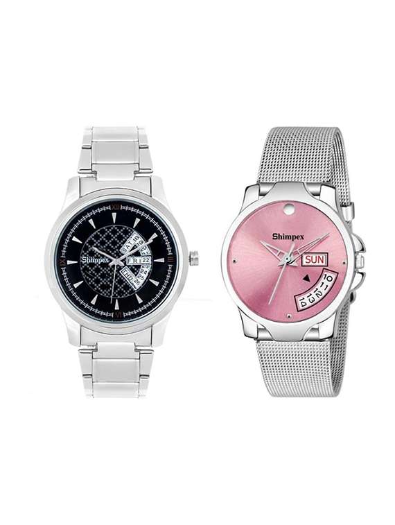 classic edge analog watch for couple