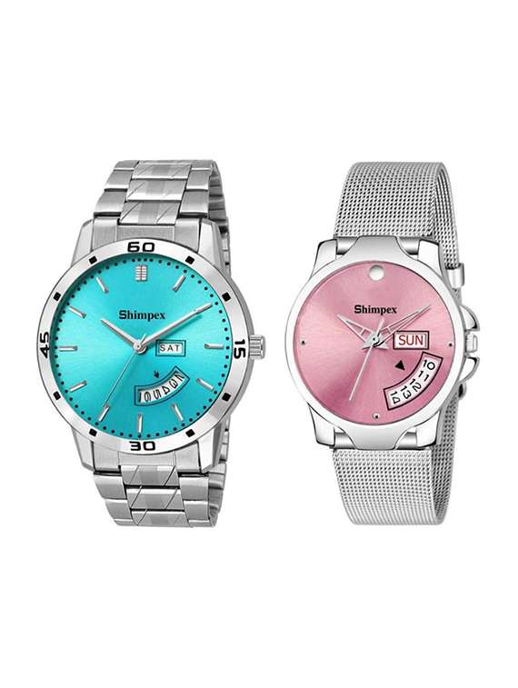 classic edge analog watch for couple