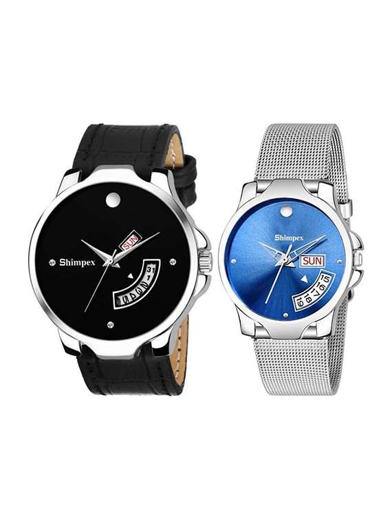 classic edge analog watch for couple