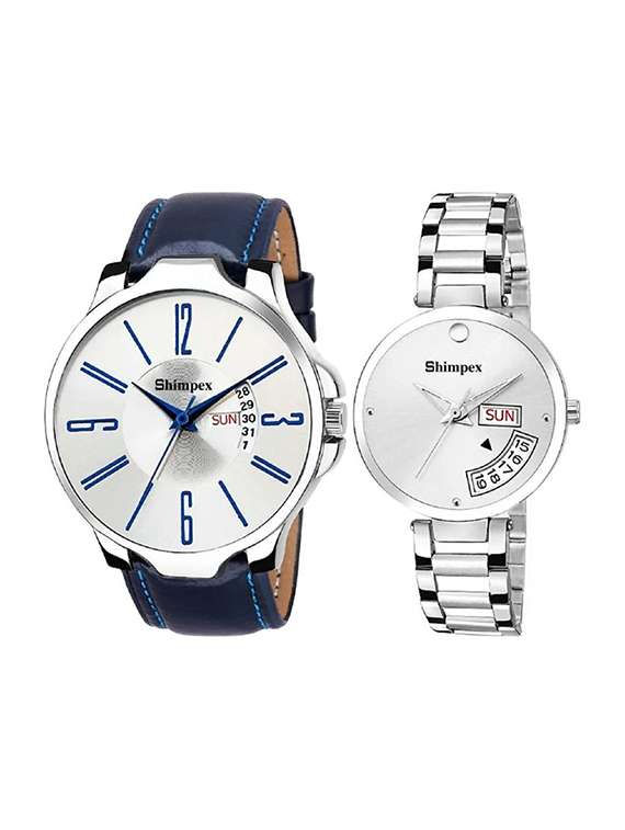 classic edge analog watch for couple