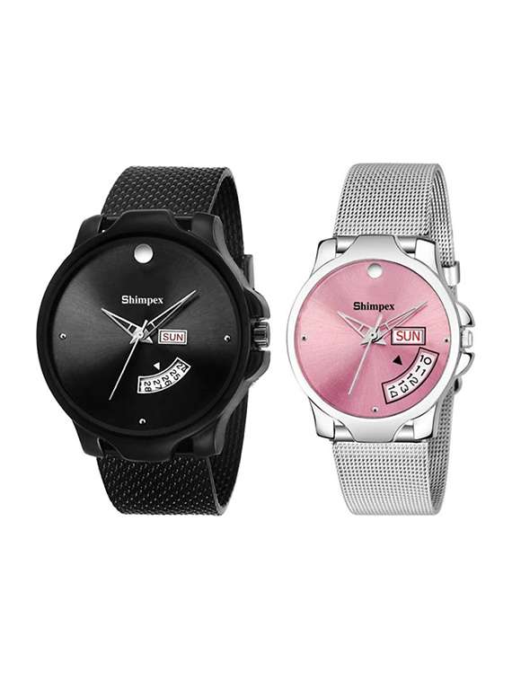 classic edge analog watch for couple