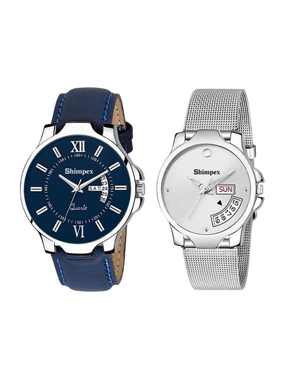 classic edge analog watch for couple