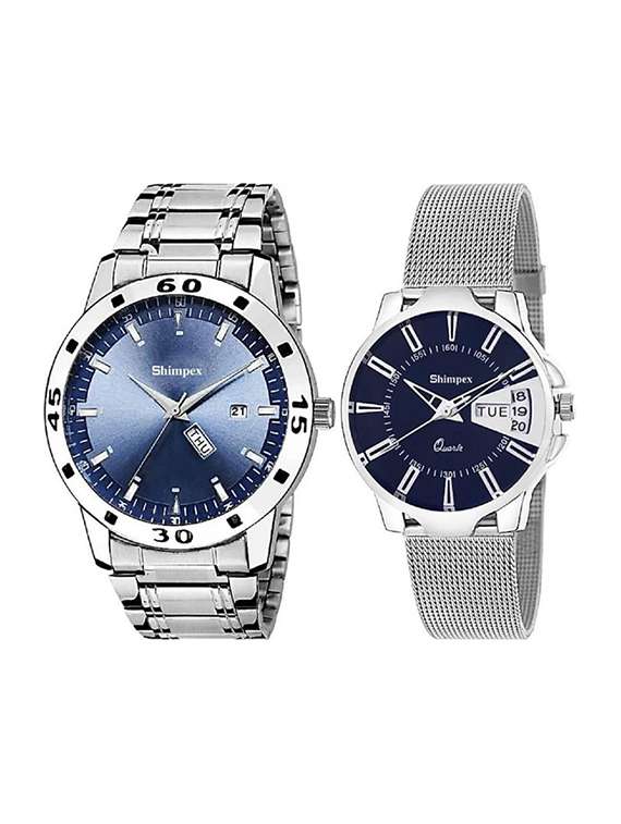 classic edge analog watch for couple