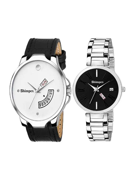 classic edge analog watch for couple