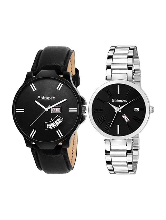 classic edge analog watch for couple