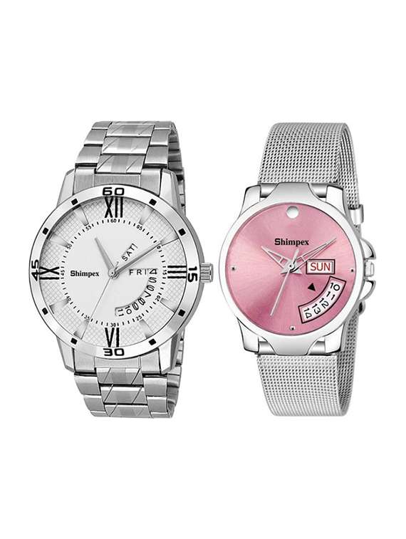  classic edge analog watch combo