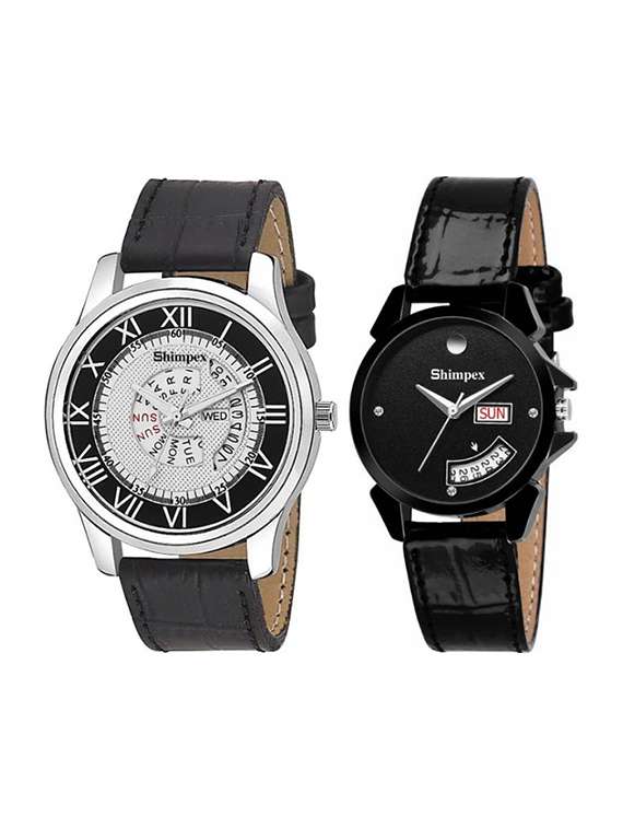  classic edge analog watch combo