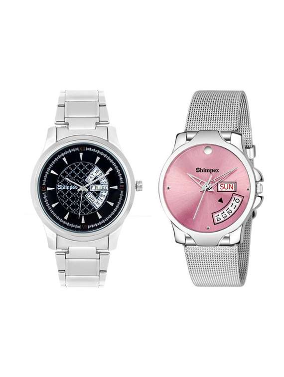  classic edge analog watch combo