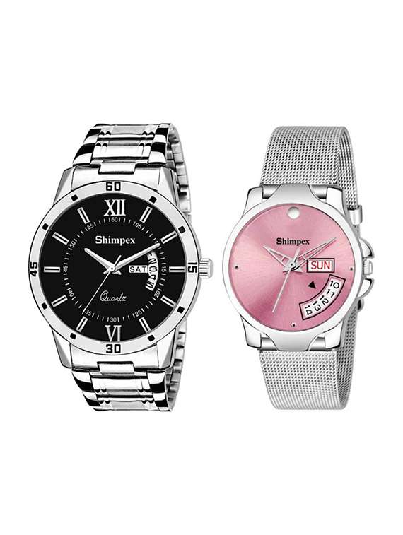  classic edge analog watch combo