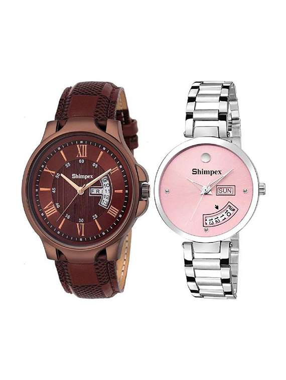 classic edge analog watch set of 2 