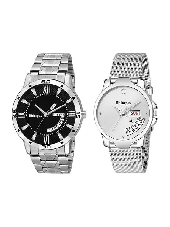 classic edge analog watch set of 2 