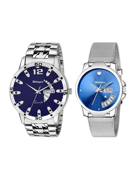 classic edge analog watch set of 2 