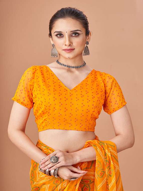 women printed casual wear saree with blouse - 22315720 -  Standard Image - 3