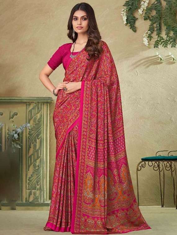 women printed casual wear saree
