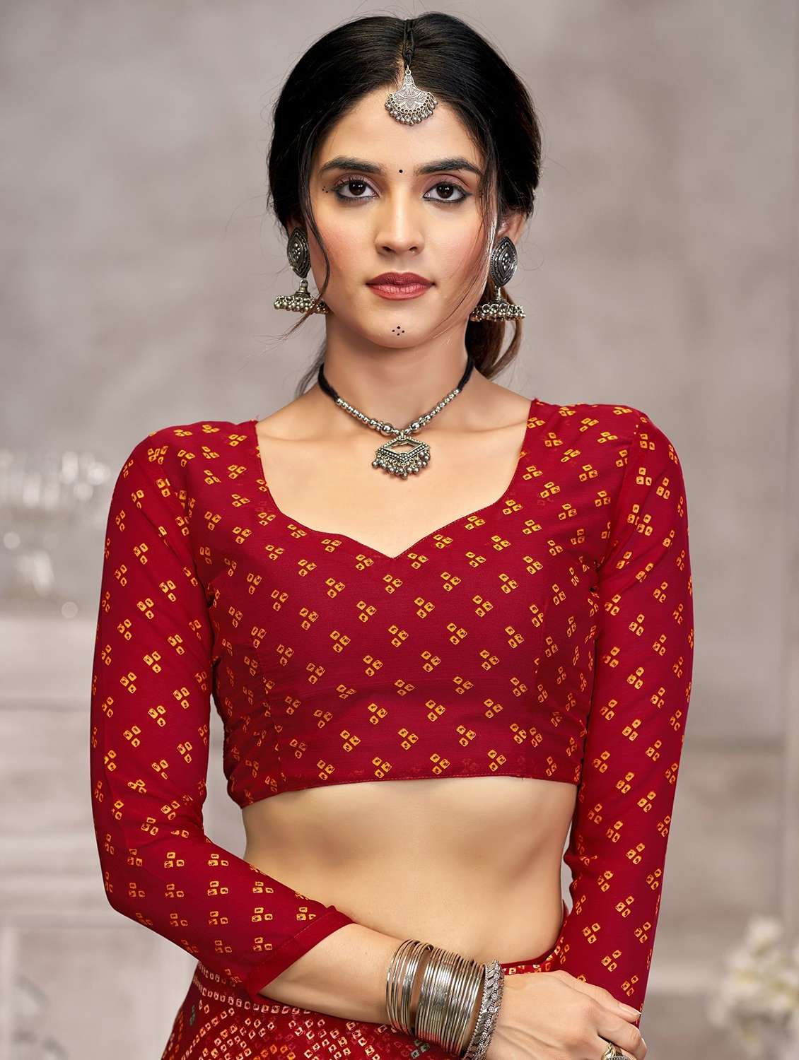 women printed casual wear saree with blouse - 22315751 -  Standard Image - 3