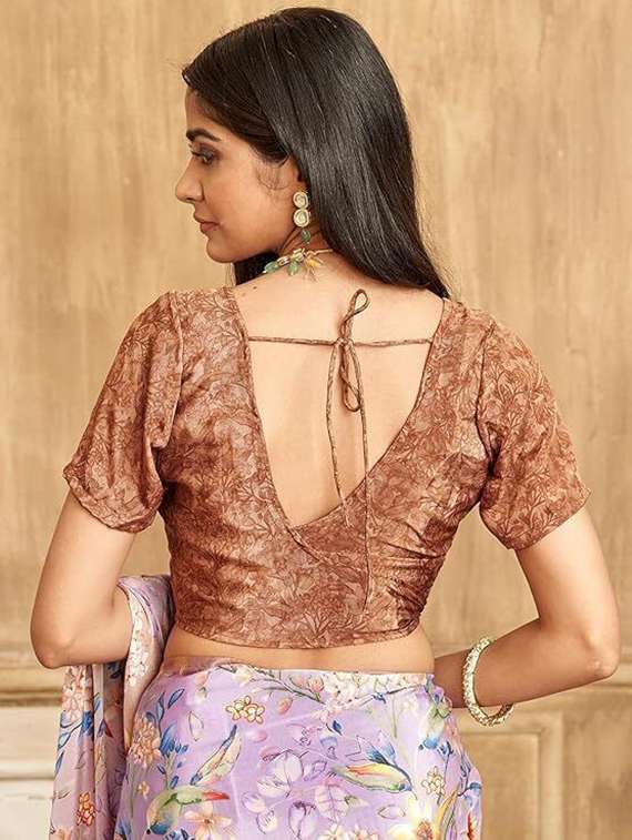 women printed casual wear saree with blouse - 22315757 -  Standard Image - 3