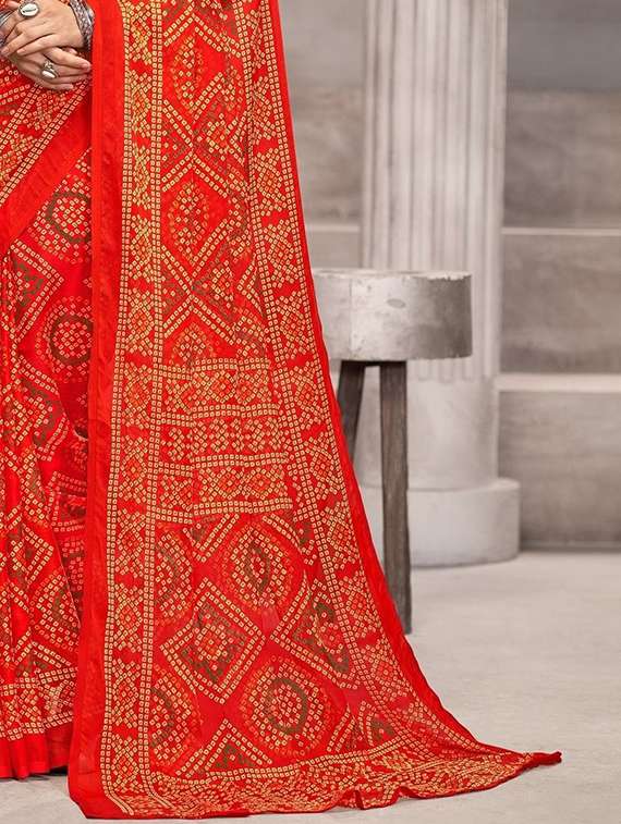 women printed casual wear saree with blouse - 22315771 -  Standard Image - 3