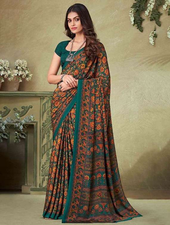 women printed casual wear saree