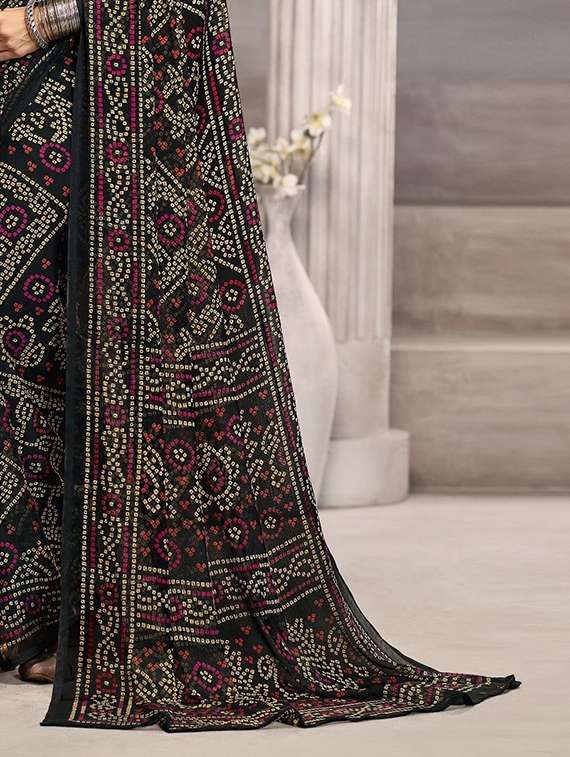 women printed casual wear saree with blouse - 22315776 -  Standard Image - 3