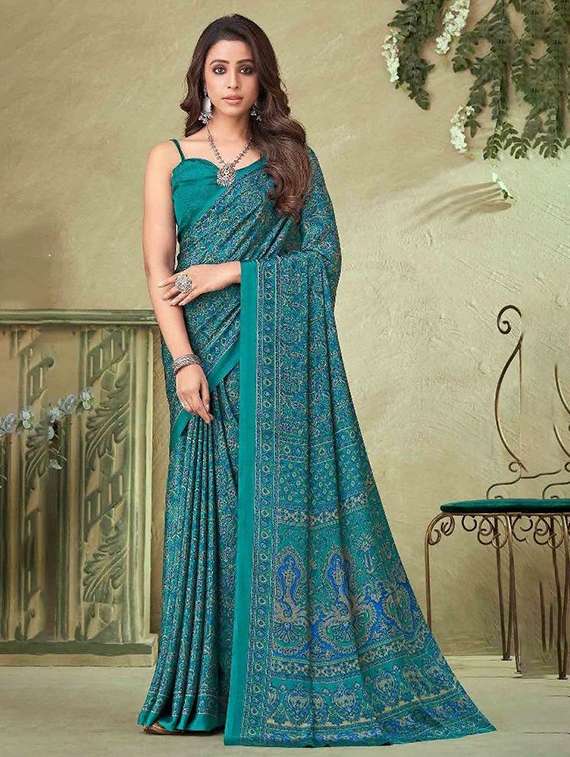women printed casual wear saree with blouse