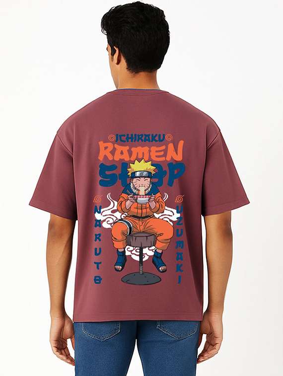 men front & back print short sleeve oversized t-shirt