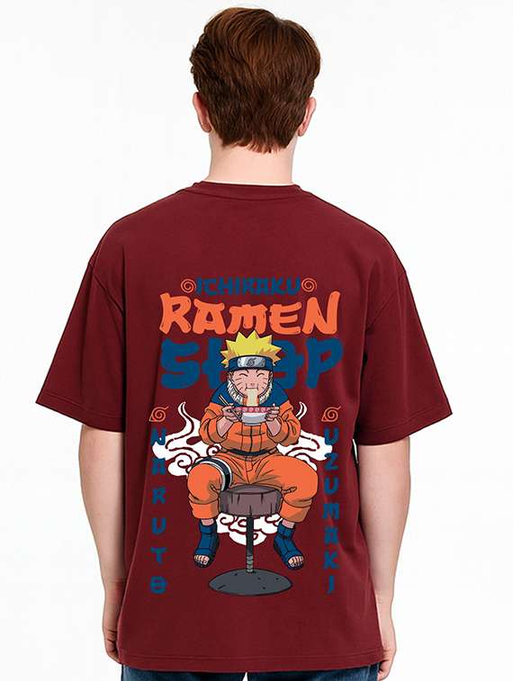 men front & back print short sleeve oversized t-shirt