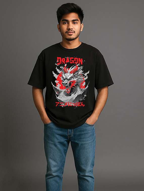 men front print short sleeve oversized t-shirt - 22315817 -  Standard Image - 3