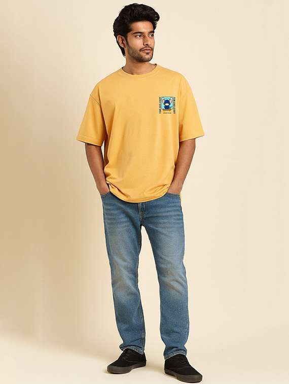 men front & back print short sleeve oversized t-shirt - 22315824 -  Standard Image - 3