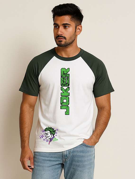 men color block raglan sleeve regular fit t-shirt