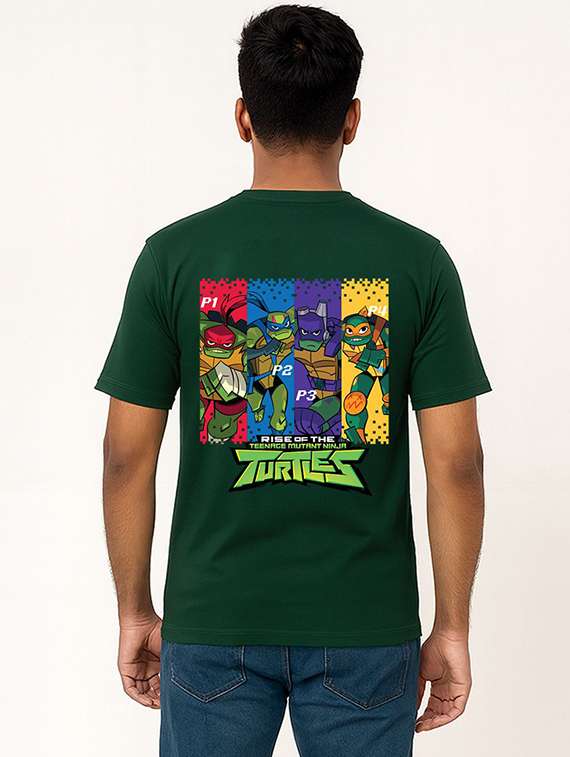 men front & back print short sleeve regular fit t-shirt