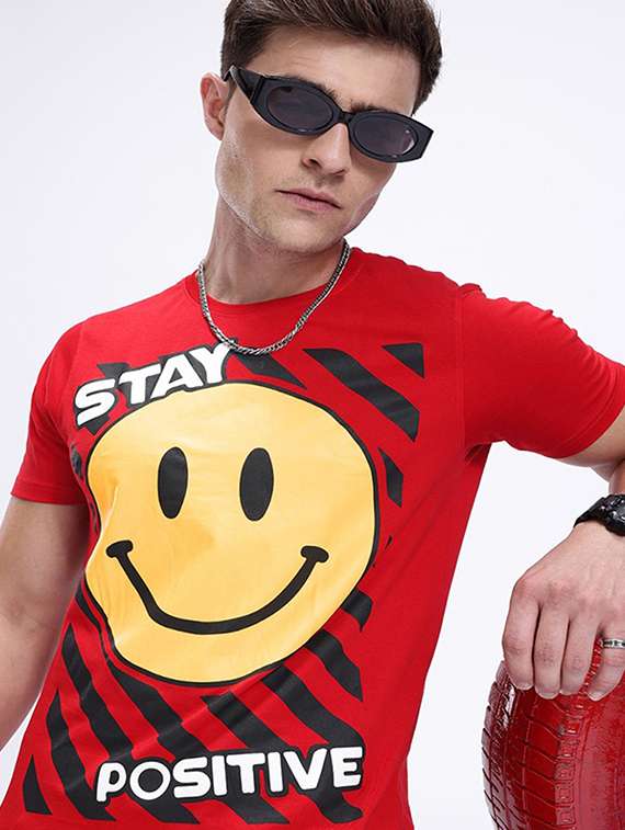 men front print short sleeve regular fit t-shirt - 22315847 -  Standard Image - 3