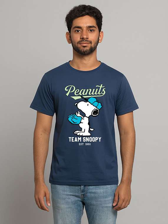 men front print short sleeve regular fit t-shirt