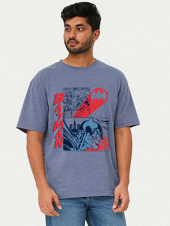 men front print short sleeve oversized t-shirt