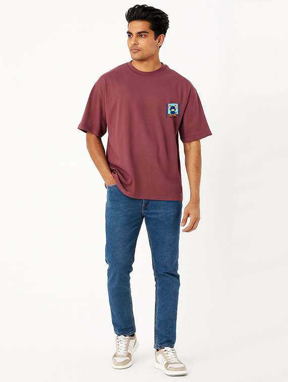 men front & back print short sleeve oversized t-shirt - 22315858 -  Standard Image - 3